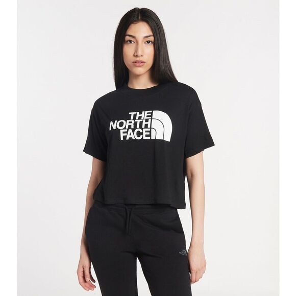The North Face Half Dome Cropped T-Shirt in Tnf Black/Tnf White Size XL | Cotton - Picture 1 of 3